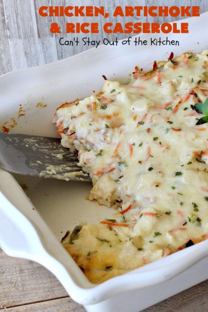 Chicken, Artichoke and Rice Casserole Can't Stay Out of the Kitchen