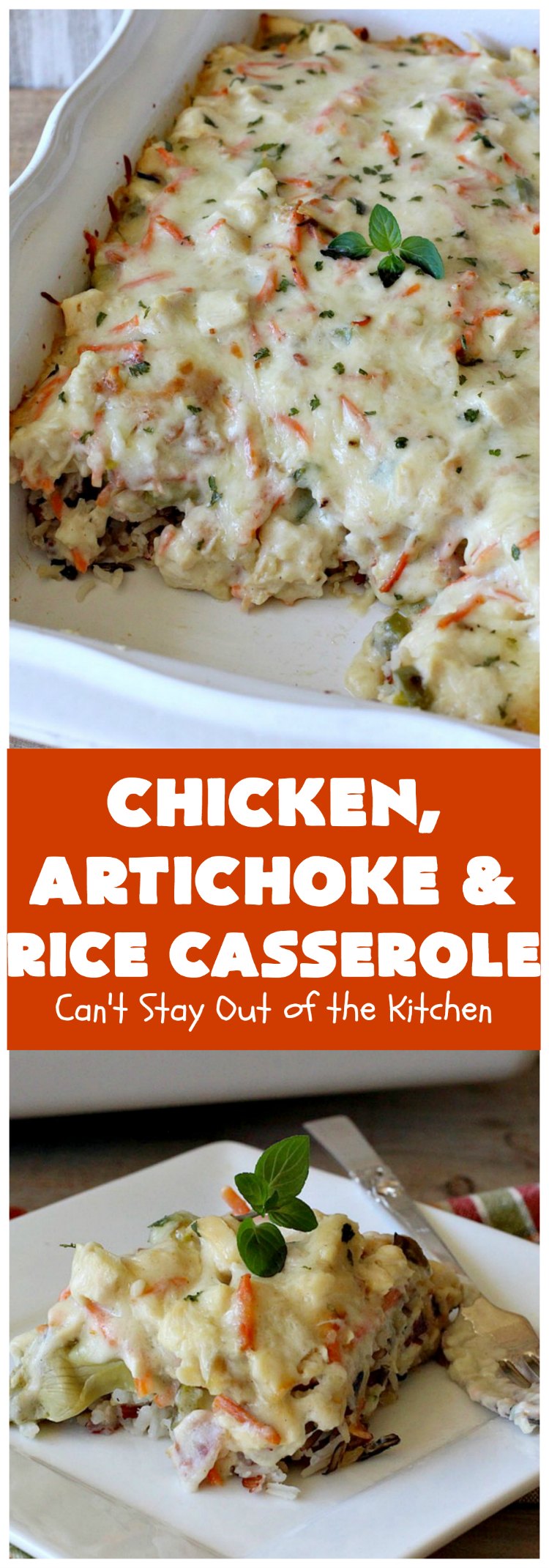 Chicken, Artichoke and Rice Casserole | Can't Stay Out of the Kitchen | this lovely #ChickenCasserole is perfect for company & tastes utterly amazing. #chicken #rice #carrots #artichokes #casserole #ChickenArtichokeAndRiceCasserole