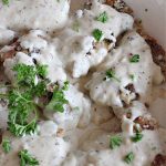 Chicken Thighs with Garlic Parmesan Sauce | Can't Stay Out of the Kitchen | this easy #chicken entree can be whipped up in just over 30 minutes. It's great for weeknight dinners when you're on the run. The #Garlic #Parmesan sauce is mouthwatering and the chicken is seasoned wonderfully. Great for company dinners too. #ChickenThighs #GarlicParmesanSauce #ParmesanCheese #ChickenThighsWithGarlicParmesanSauce