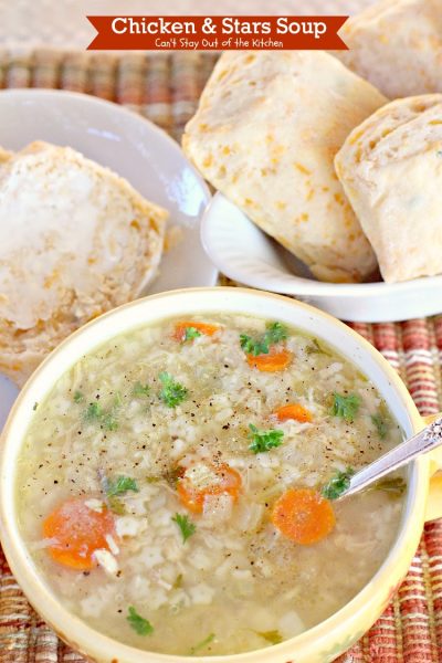 Chicken and Stars Soup | Can't Stay Out of the Kitchen | this homemade #soup recipe is #chickensoup for the soul! It's great for what ails ya! #chicken #pasta