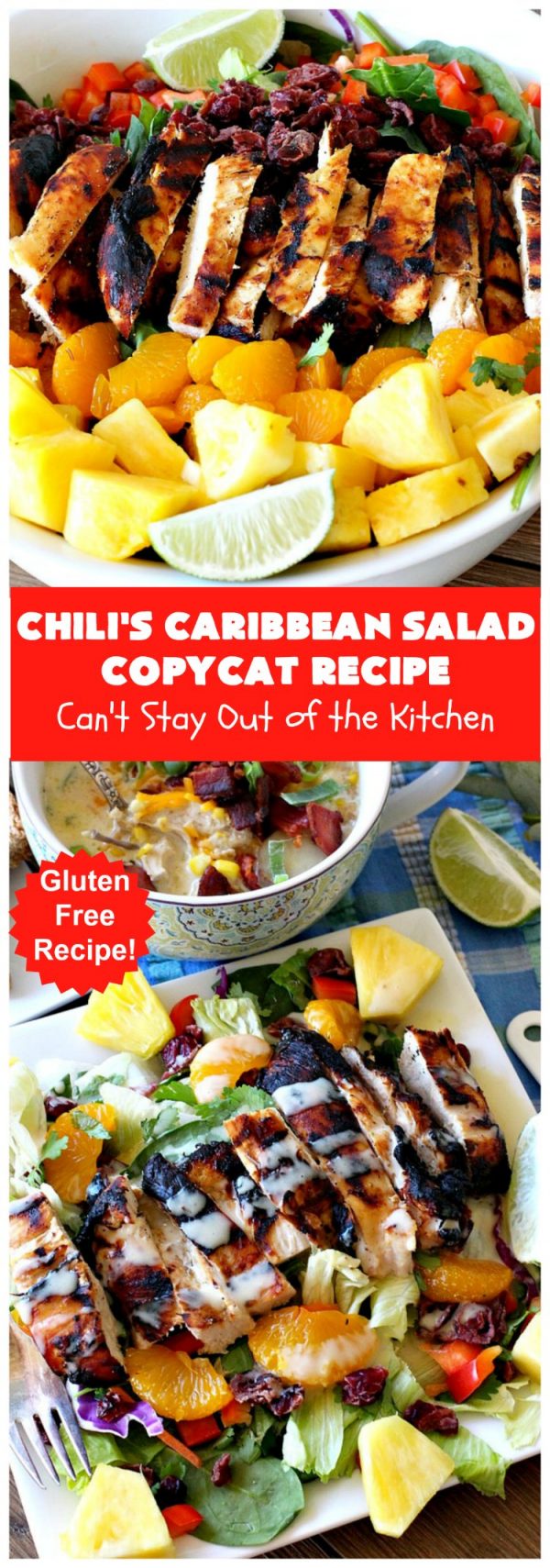 Chili’s Caribbean Salad Copycat Recipe with HoneyLime Dressing Can't
