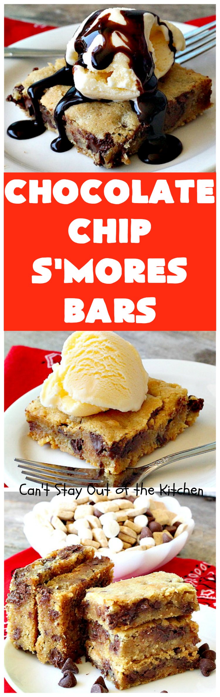 Chocolate Chip S'Mores Bars | Can't Stay Out of the Kitchen | these amazing #brownies use #chocolatechips & #Hersheys #SmoresBakingPieces. They're absolutely delightful and terrific for any kind of potluck, backyard barbecue or #holiday #baking. #Tailgating #Smores #chocolate