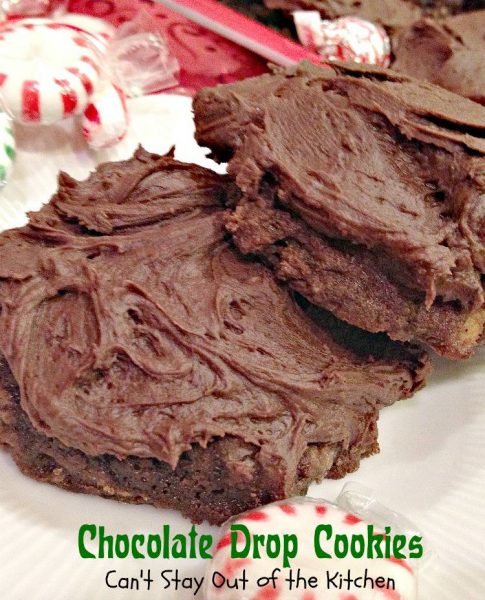 Chocolate Drop Cookies | Can't Stay Out of the Kitchen | marvelous #chocolate #cookies with #walnuts and a luscious #buttercream chocolate #frosting. #dessert
