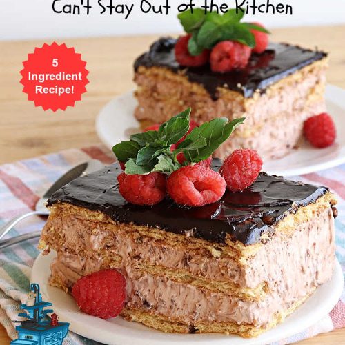 Chocolate Éclair Dessert | Can't Stay Out of the Kitchen | this easy #dessert uses only 5 ingredients & takes less than 10 minutes to whip up! It tastes heavenly--just like eating #chocolate #éclairs! It's perfect for company, family or #holiday dinners. You'll find yourself drooling over every bite. Everyone will want seconds with this luscious #ChocolateDessert! #ChocolatePudding #5IngredientRecipe #ChocolateÉclairs #ChocolateÉclairDessert