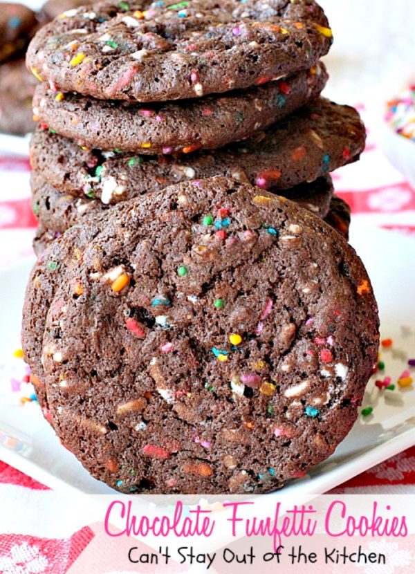 Chocolate Funfetti Cookies | Can't Stay Out of the Kitchen