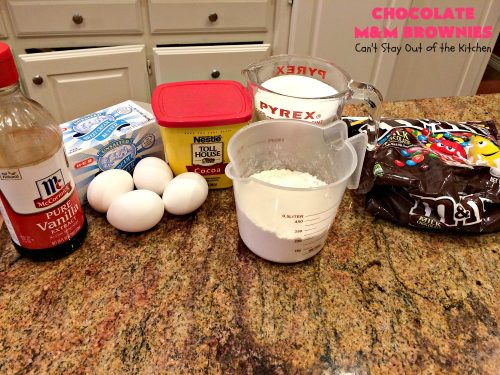 Chocolate M&M Brownies – Can't Stay Out of the Kitchen