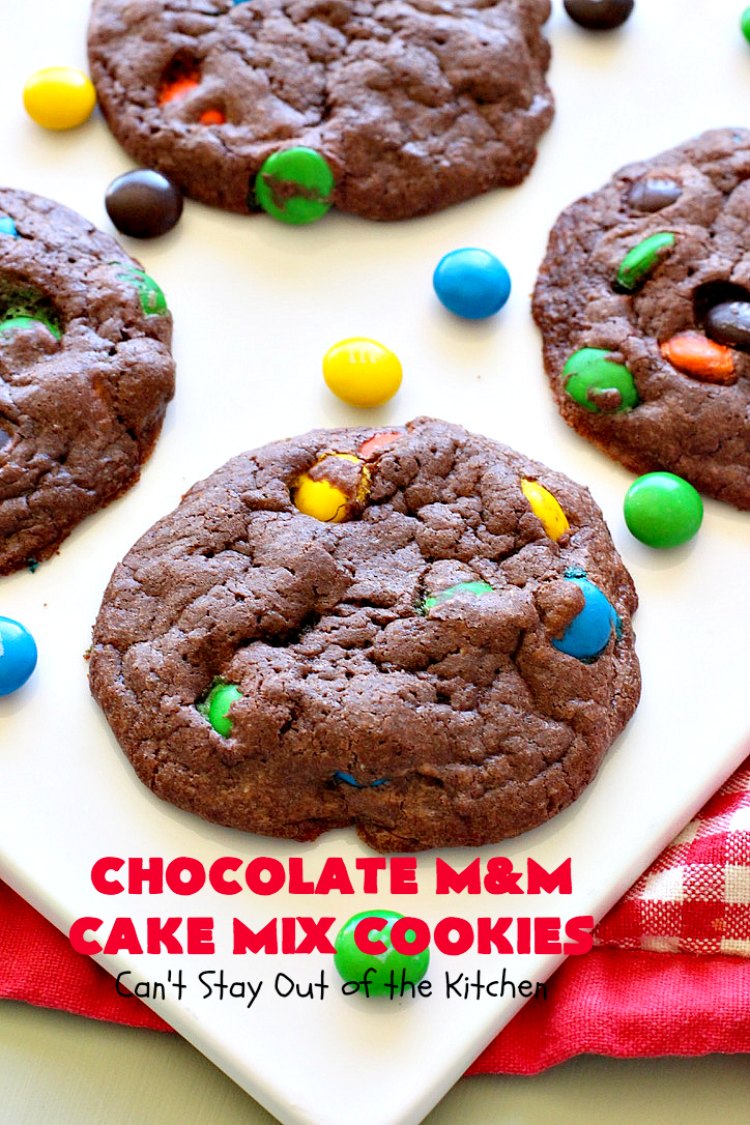 Chocolate M&M Cake Mix Cookies – Can't Stay Out of the Kitchen