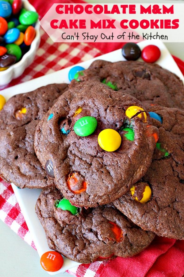 Chocolate M&M Cake Mix Cookies – Can't Stay Out of the Kitchen