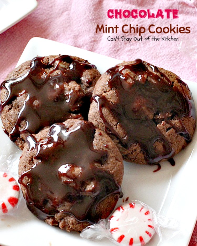 Chocolate Mint Chip Cookies | Can't Stay Out of the Kitchen | the lovely flavors of #chocolate and #mint work so well together in these amazing #cookies. Great for #holiday baking. #dessert