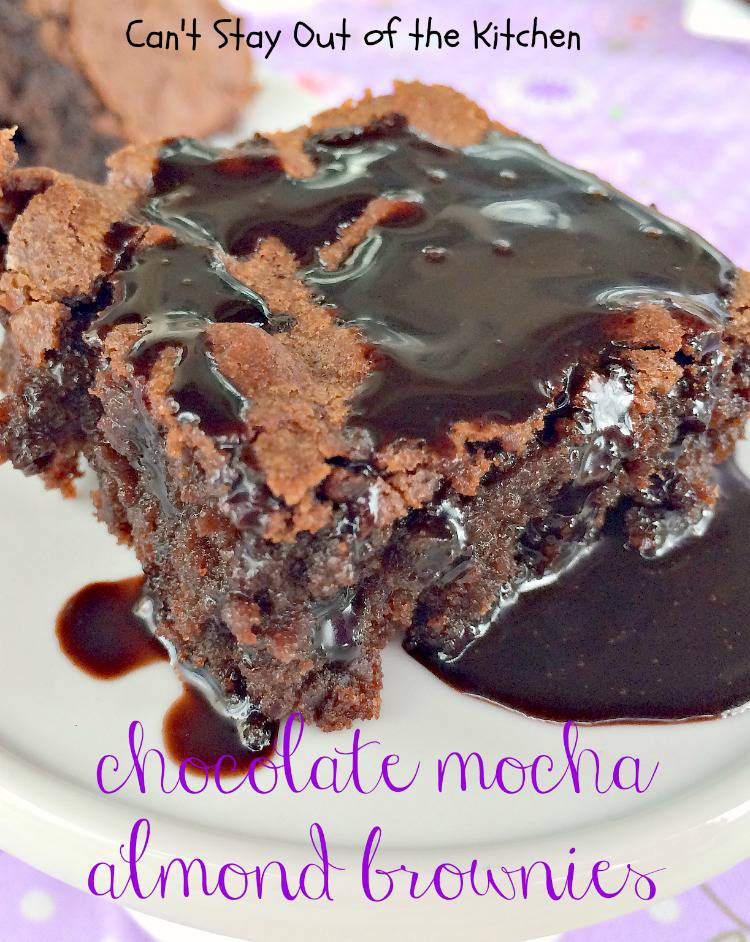 Chocolate Mocha Almond Brownies - Can't Stay Out of the Kitchen