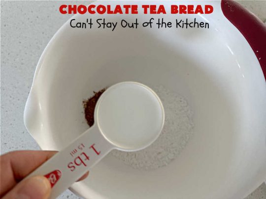 Chocolate Tea Bread | Can't Stay Out of the Kitchen | this delectable #TeaBread is rich, decadent & so heavenly you won't be able to stop eating it! #ChocolateChips & #cocoa make this #SweetBread delightfully #chocolaty. Great for a weekend, company or #holiday #breakfast or #brunch. #Thanksgiving #Christmas #NewYearsDay #chocolate #ChocolateTeaBread