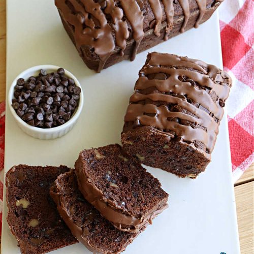 Chocolate Tea Bread | Can't Stay Out of the Kitchen | this delectable #TeaBread is rich, decadent & so heavenly you won't be able to stop eating it! #ChocolateChips & #cocoa make this #SweetBread delightfully #chocolaty. Great for a weekend, company or #holiday #breakfast or #brunch. #Thanksgiving #Christmas #NewYearsDay #chocolate #ChocolateTeaBread