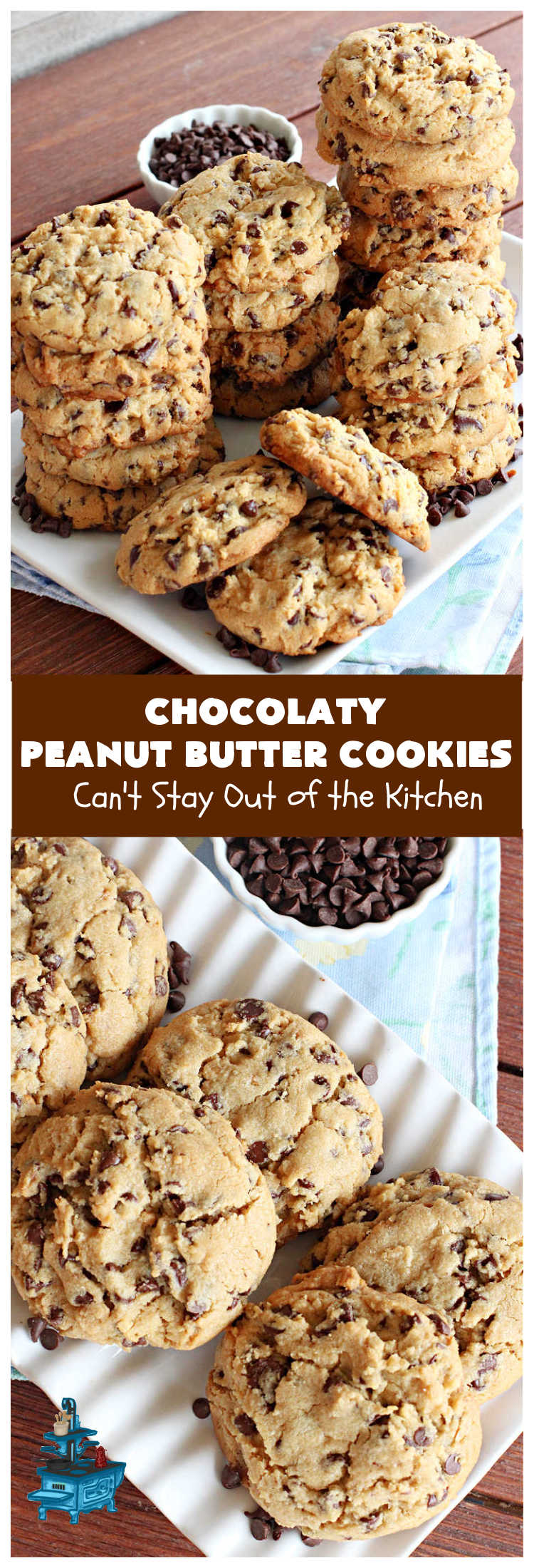 Chocolaty Peanut Butter Cookies | Can't Stay Out of the Kitchen