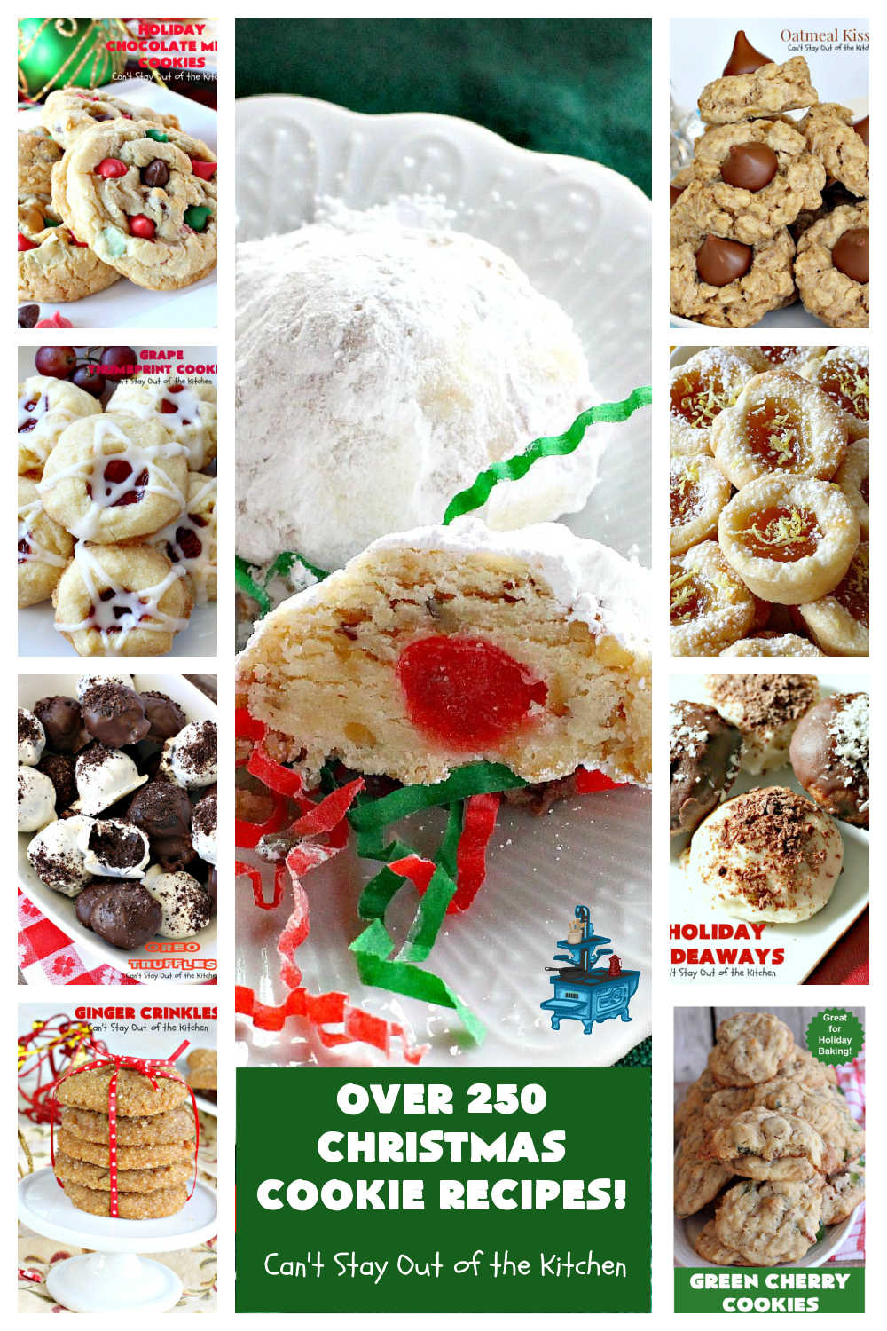 Christmas Cookies | Can't Stay Out of the Kitchen | Over 250 favorite #ChristmasCookies including #lemon #chocolate #cherry #thumbprint #RedVelvet #funfetti #pumpkin #PeanutButter #apricot #raspberry #fruitcake. So many delightful #cookies to bake for a #ChristmasCookieExchange or #HolidayBaking. #dessert