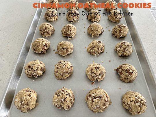 Cinnamon Oatmeal Cookies | Can't Stay Out of the Kitchen | these delectable #OatmealCookies are filled with #oatmeal #CinnamonChips, #pecans & #coconut. They're hearty, satisfying & chewy #cookies. Enjoy them at #tailgating parties, potlucks, Backyard BBQs or soccer practice. Fill your Cookie Jar & your kids will swoon over this amazing #dessert. #cinnamon #CinnamonDessert #CinnamonOatmealCookies