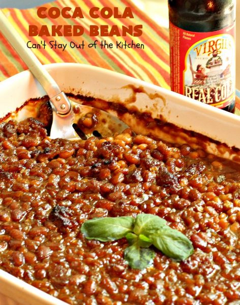 Coca Cola Baked Beans | Can't Stay Out of the Kitchen | this healthier version of #bakedbeans uses #VirgilsCola and #turkey sausage. It's terrific for summer #holiday parties & potlucks.