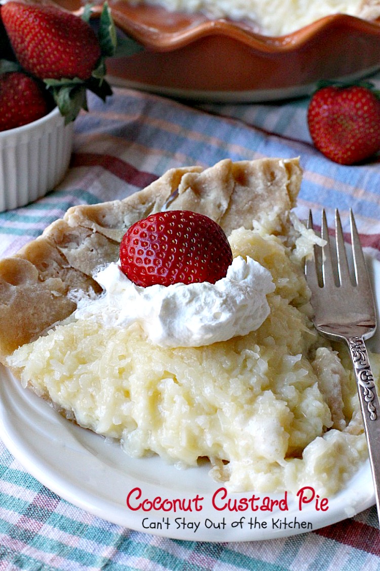 Coconut Custard Pie | Can't Stay Out of the Kitchen