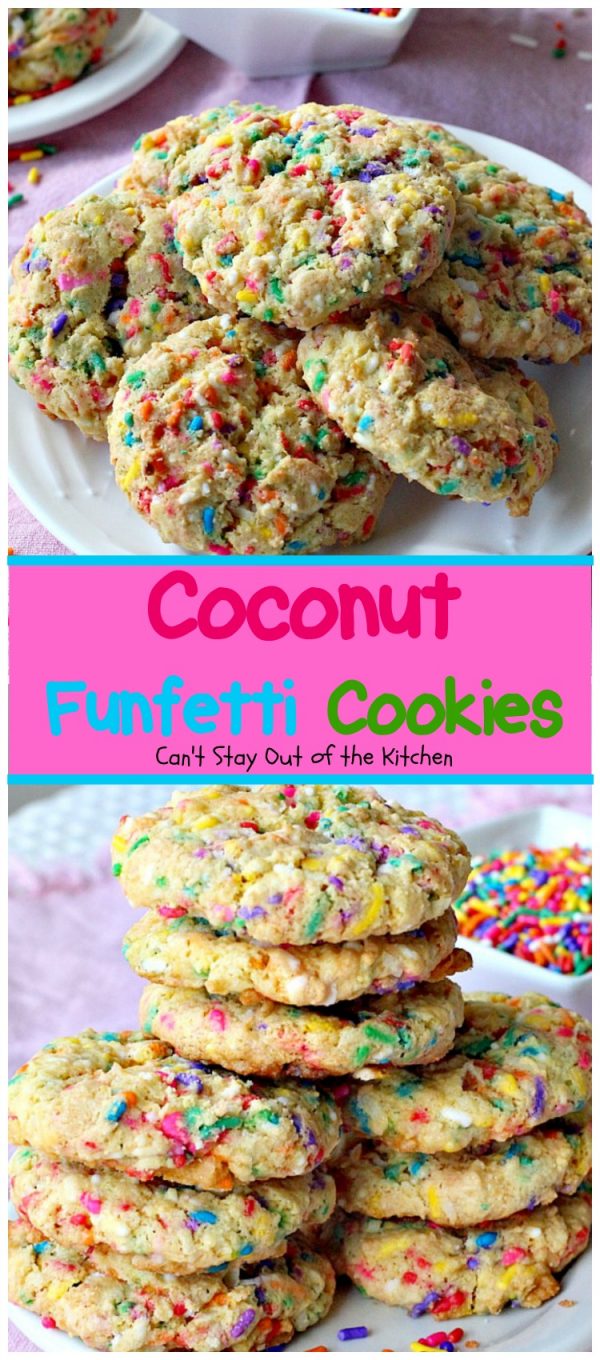 Coconut Funfetti Cookies – Can't Stay Out of the Kitchen