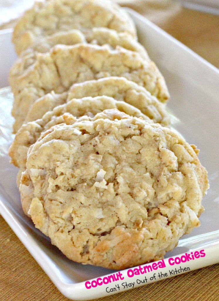 Coconut Oatmeal Cookies | Can't Stay Out of the Kitchen | my favorite childhood #cookies! These #oatmealcookies are filled with #coconut. #dessert