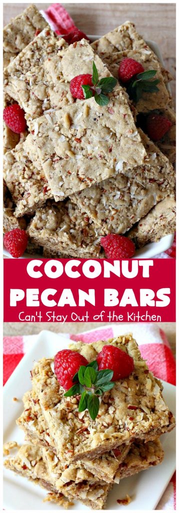 Coconut Pecan Bars | Can't Stay Out of the Kitchen