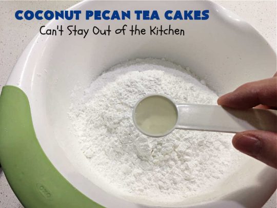 Coconut Pecan Tea Cakes | Can't Stay Out of the Kitchen | these adorable #TeaCakes are perfect for family get-togethers or #holiday #baking. If you enjoy #coconut and #pecans these miniature #Bundt #cakes will cure every sweet tooth craving. #cake #dessert #HolidayDessert #CoconutDessert #CoconutPecanTeaCakes