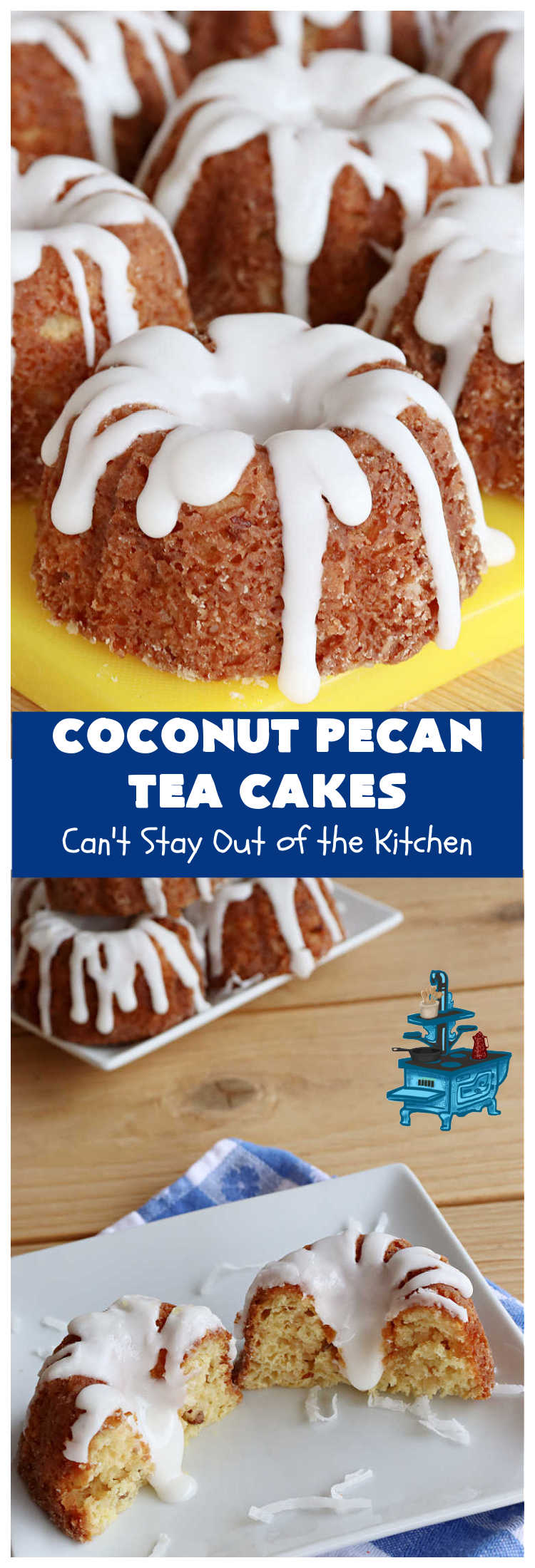 Coconut Pecan Tea Cakes | Can't Stay Out of the Kitchen | these adorable #TeaCakes are perfect for family get-togethers or #holiday #baking. If you enjoy #coconut and #pecans these miniature #Bundt #cakes will cure every sweet tooth craving. #cake #dessert #HolidayDessert #CoconutDessert #CoconutPecanTeaCakesCoconut Pecan Tea Cakes | Can't Stay Out of the Kitchen | these adorable #TeaCakes are perfect for family get-togethers or #holiday #baking. If you enjoy #coconut and #pecans these miniature #Bundt #cakes will cure every sweet tooth craving. #cake #dessert #HolidayDessert #CoconutDessert #CoconutPecanTeaCakes