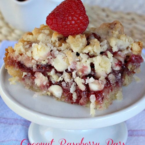 Coconut Raspberry Bars | Can't Stay Out of the Kitchen