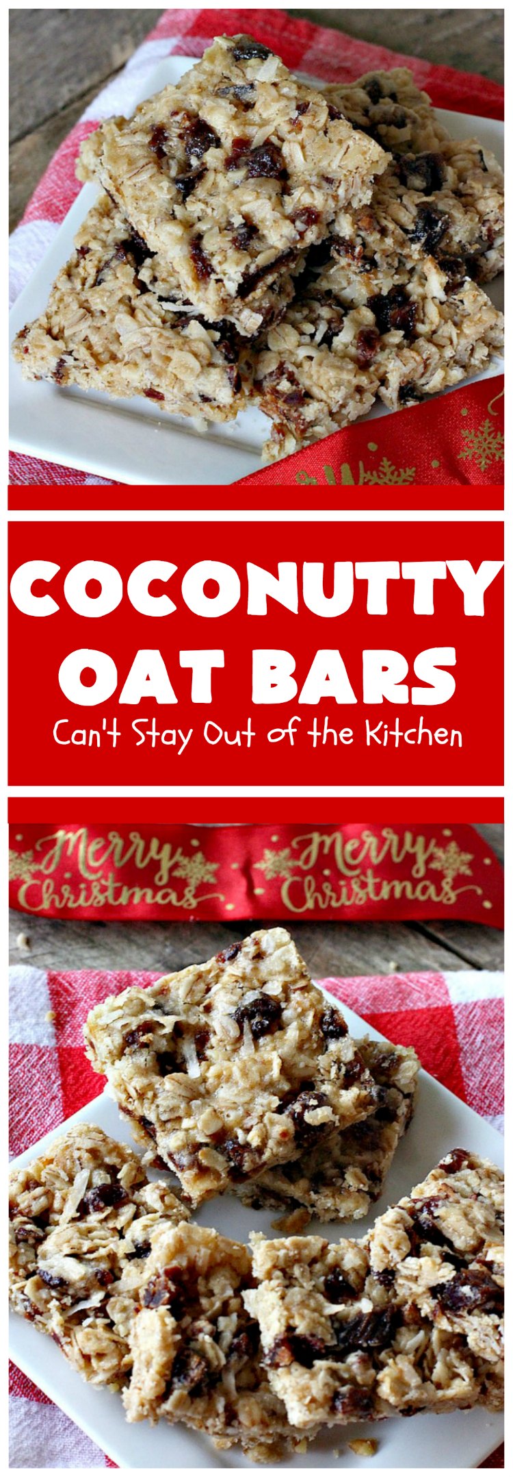 Coconutty Oat Bars | Can't Stay Out of the Kitchen | these heavenly bar-type #cookies are filled with #dates, #coconut, #oatmeal & #pecans. They're deliciously chewy & wonderful for #holiday or #tailgating parties. #dessert #CoconutDessert #HolidayDessert #ChristmasCookieExchange 