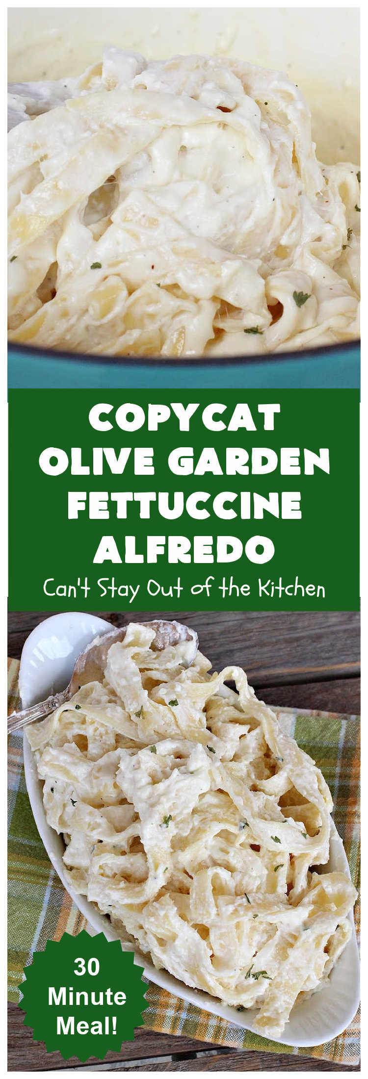 Copycat Olive Garden Fettuccine Alfredo | Can't Stay Out of the Kitchen | Enjoy #OliveGarden's #FettuccineAlfredo at home with this fantastic #CopycatRecipe. Ready in less than 30 minutes! Every bite will have you salivating for more. #noodles #pasta #fettuccine #ParmesanCheese #OliveGardenFettuccineAlfredo #CopycatOliveGardenFettuccineAlfredo