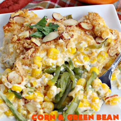 Corn and Green Bean Casserole | Can't Stay Out of the Kitchen | This is one of our favorite #holiday #casseroles. Everyone always raves over it! #corn #greenbeans #cheese #Thanksgiving #Christmas