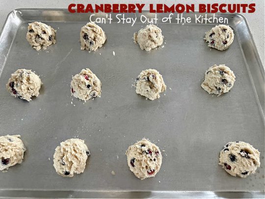 Cranberry Lemon Biscuits | Can't Stay Out of the Kitchen | these delicious sweet #biscuits are terrific for a #Thanksgiving or #Christmas #holiday #breakfast or #brunch menu. They're filled with fresh #cranberries, #LemonZest & #LemonYogurt. The #icing includes #LemonJuice & #Lemon zest. If you enjoy a sweet treat with your morning #coffee, #CranberryLemonBiscuits are the perfect accompaniment.