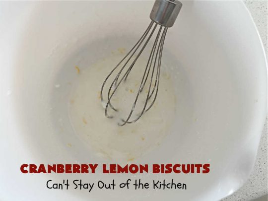 Cranberry Lemon Biscuits | Can't Stay Out of the Kitchen | these delicious sweet #biscuits are terrific for a #Thanksgiving or #Christmas #holiday #breakfast or #brunch menu. They're filled with fresh #cranberries, #LemonZest & #LemonYogurt. The #icing includes #LemonJuice & #Lemon zest. If you enjoy a sweet treat with your morning #coffee, #CranberryLemonBiscuits are the perfect accompaniment.