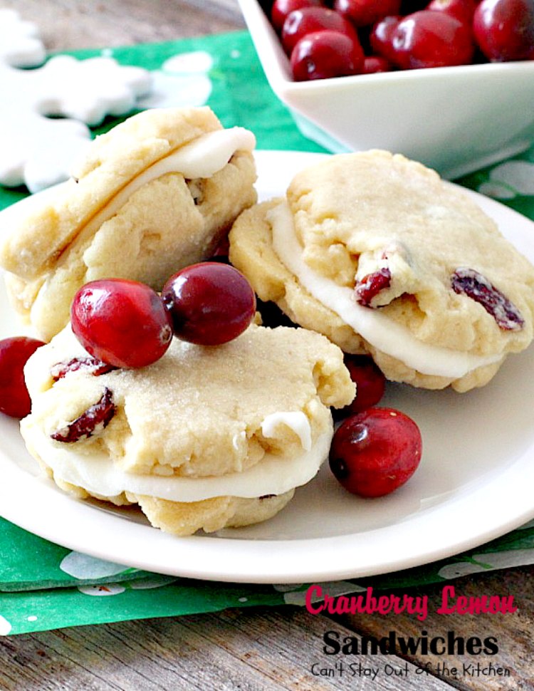 Cranberry Lemon Sandwiches | Can't Stay Out of the Kitchen | these fantastic #cookies are perfect for the #holidays. They use #craisins & #lemon zest. The icing is heavenly. #dessert