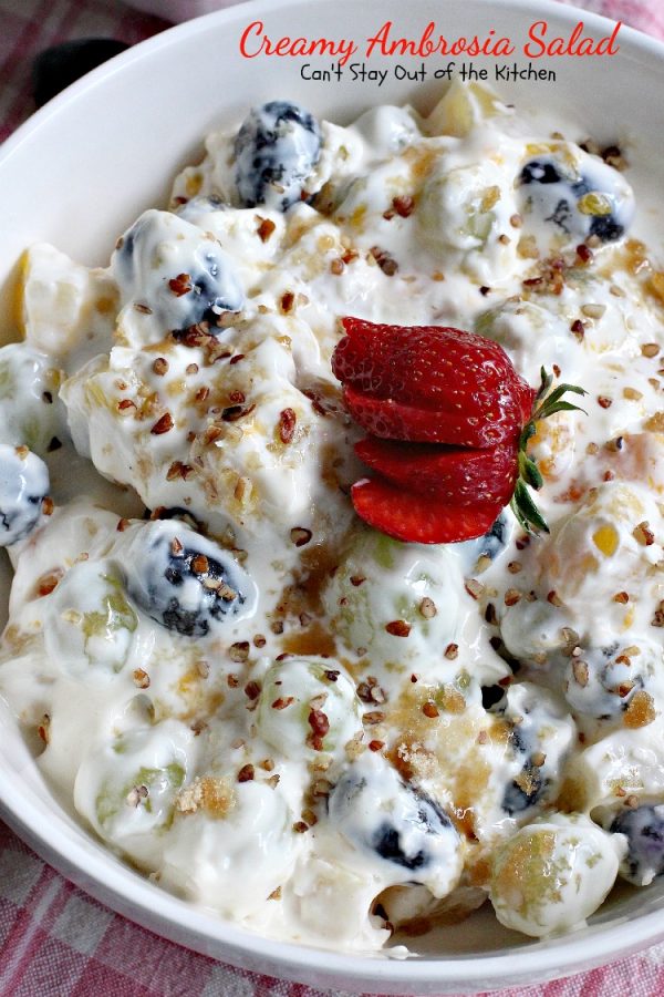 Creamy Ambrosia Salad | Can't Stay Out of the Kitchen