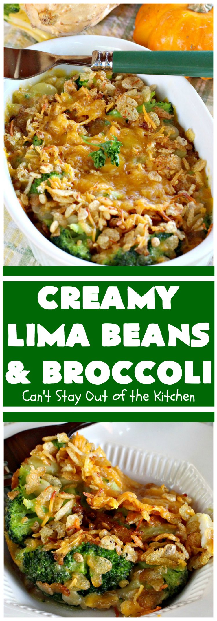 Creamy Lima Beans and Broccoli | Can't Stay Out of the Kitchen