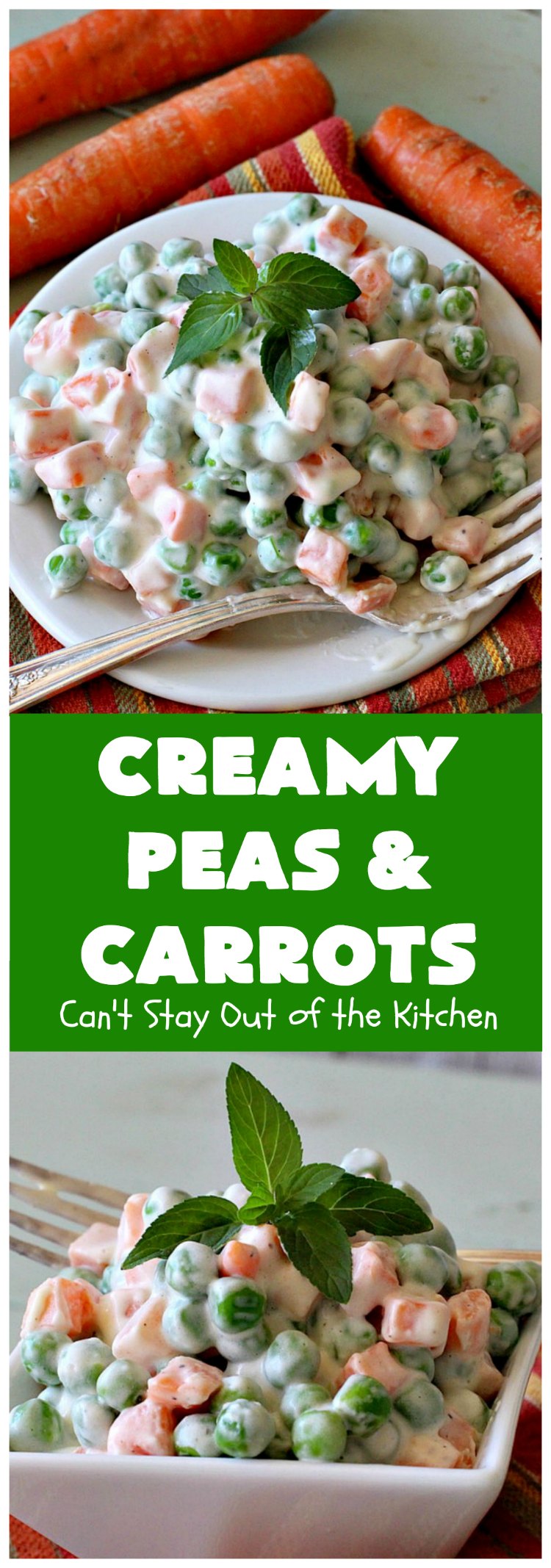 Creamy Peas and Carrots | Can't Stay Out of the Kitchen