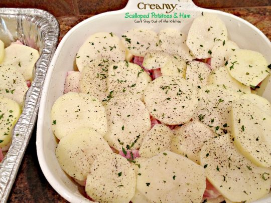 Creamy Scalloped Potatoes and Ham | Can't Stay Out of the Kitchen | this scrumptious #casserole is so creamy and delicious. It's great comfort food any time of the year. #ham #potatoes