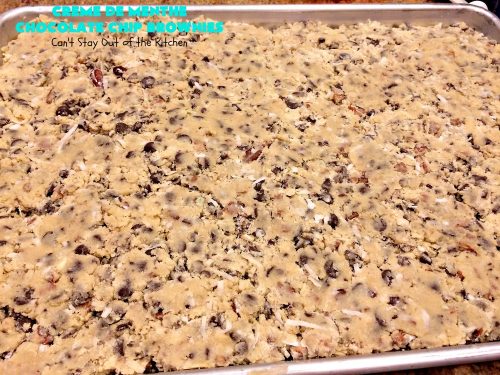 Creme De Menthe Chocolate Chip Brownies – Can't Stay Out Of The Kitchen