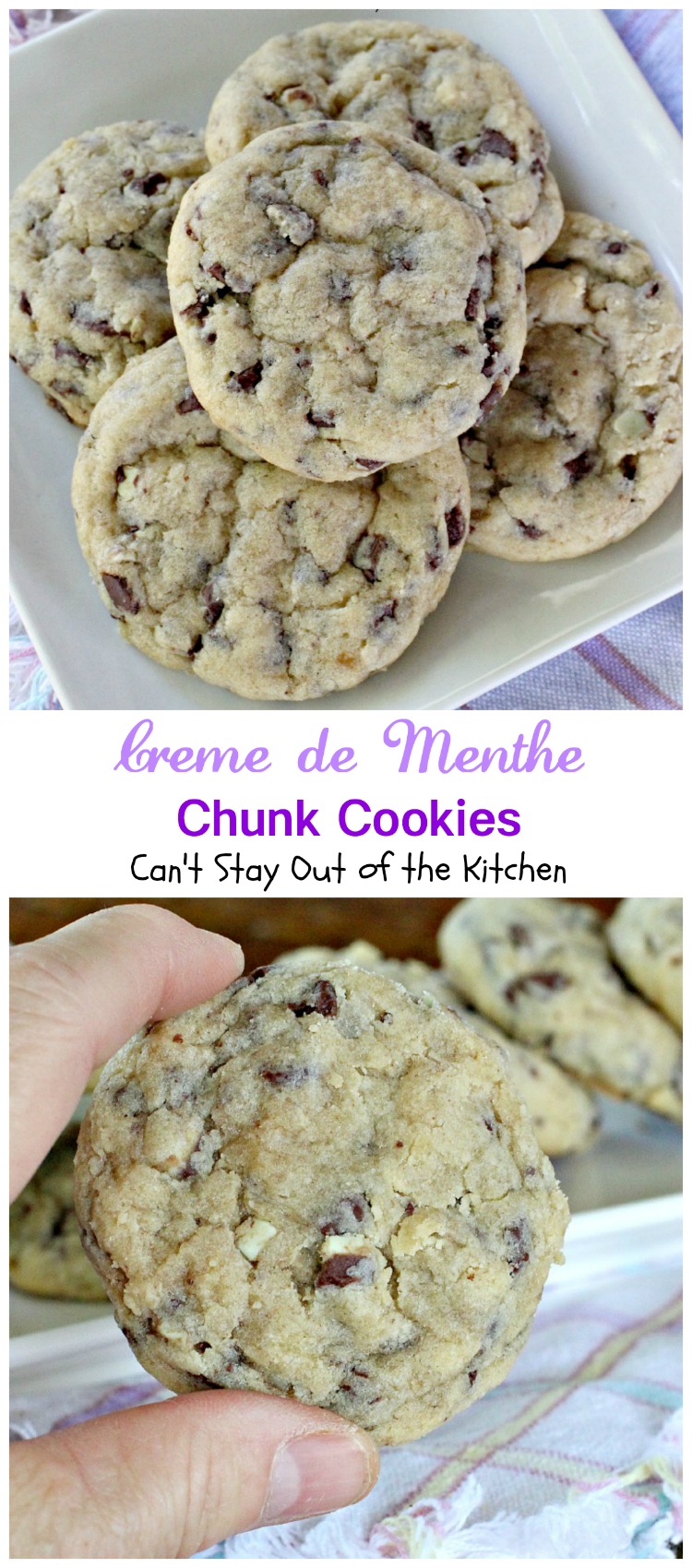 Creme de Menthe Chunk Cookies | Can't Stay Out of the KitchenCreme de Menthe Chunk Cookies | Can't Stay Out of the Kitchen