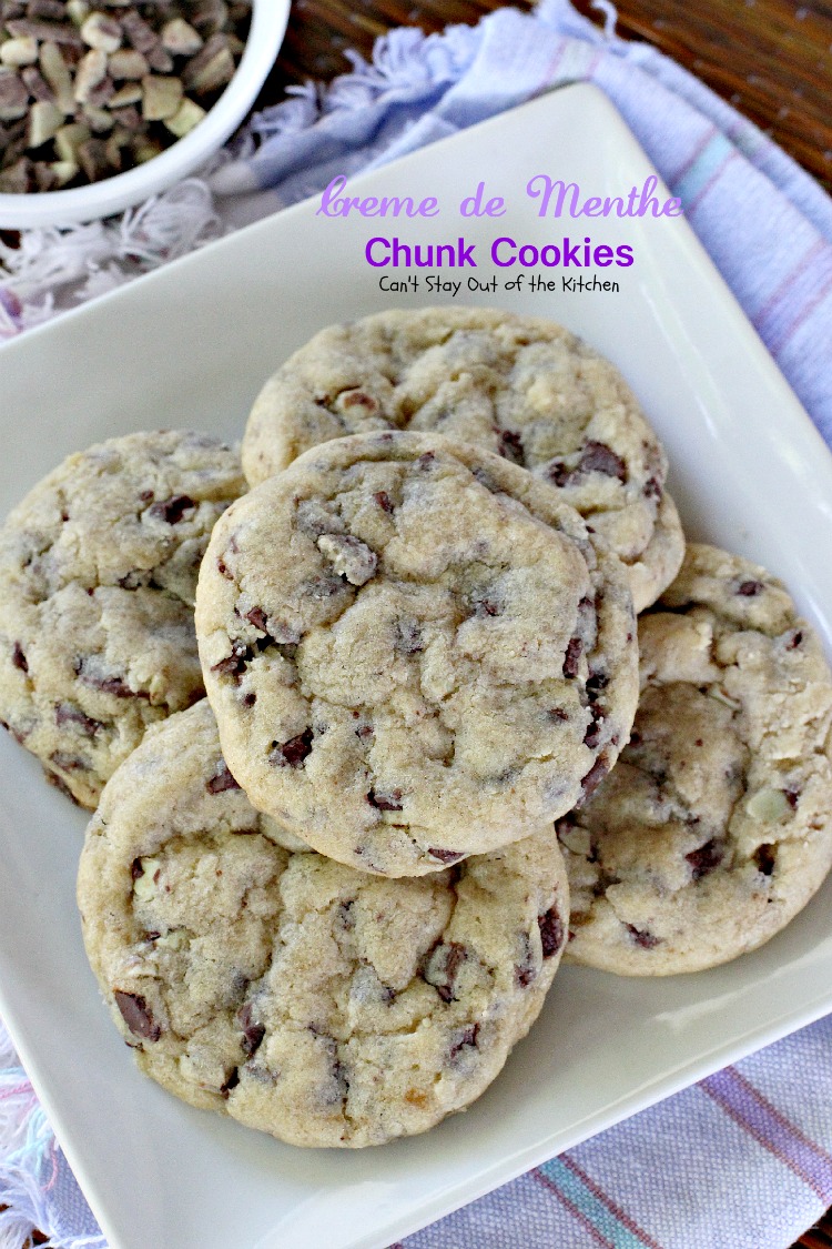Creme de Menthe Chunk Cookies | Can't Stay Out of the Kitchen