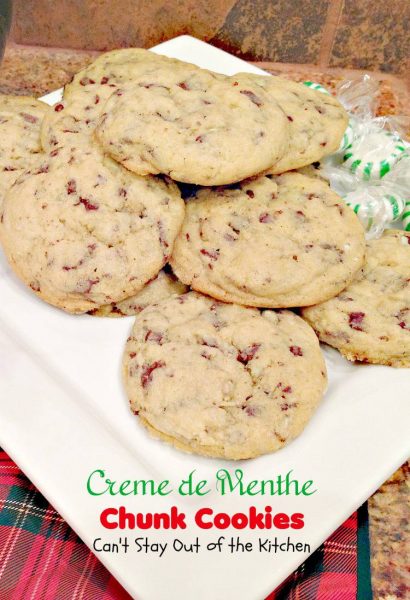 Creme de Menthe Chunk Cookies | Can't Stay Out of the Kitchen | scrumptious #cookies made with #Andes #cremedementhe baking chips. Rich #chocolate and #mint flavors. Wonderful #holiday #baking recipe. #dessert