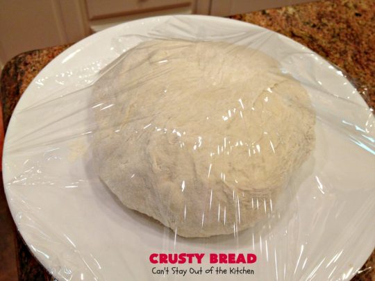 Crusty Bread | Can't Stay Out of the Kitchen | this easy "No-Knead" #bread is fantastic. It uses only 4 ingredients so it's incredibly inexpensive. Terrific Artisan type bread for any dinner meal. #vegan #CrustyBread #NoKneadBread #VeganBread #ArtisanBread