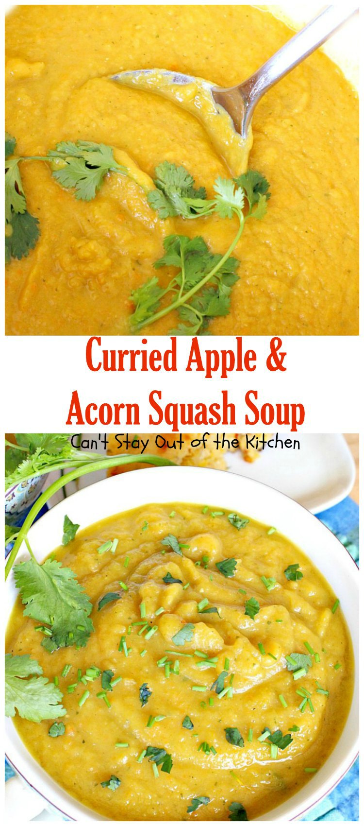 Curried Apple & Acorn Squash Soup | Can't Stay Out of the Kitchen