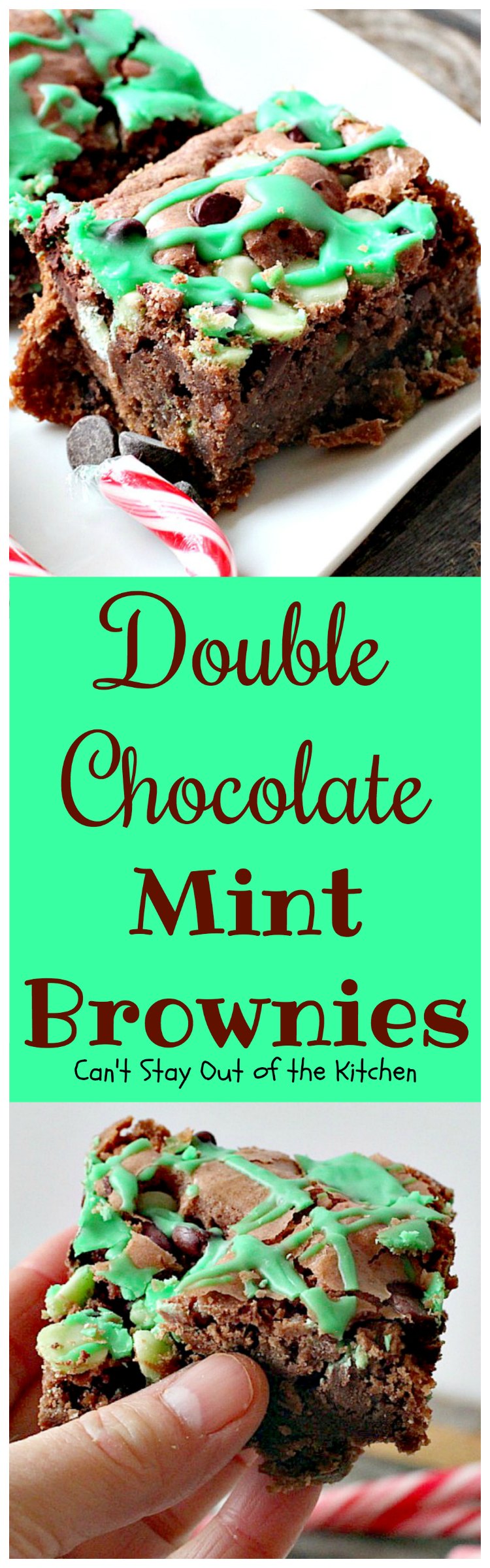 Double Chocolate Mint Brownies | Can't Stay Out of the Kitchen
