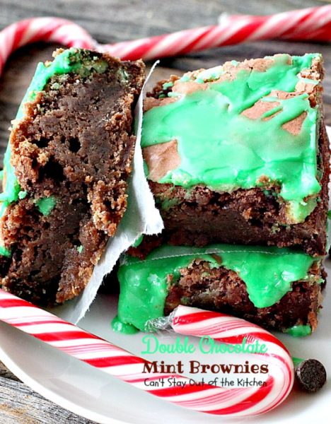 Double Chocolate Mint Brownies - Can't Stay Out of the Kitchen