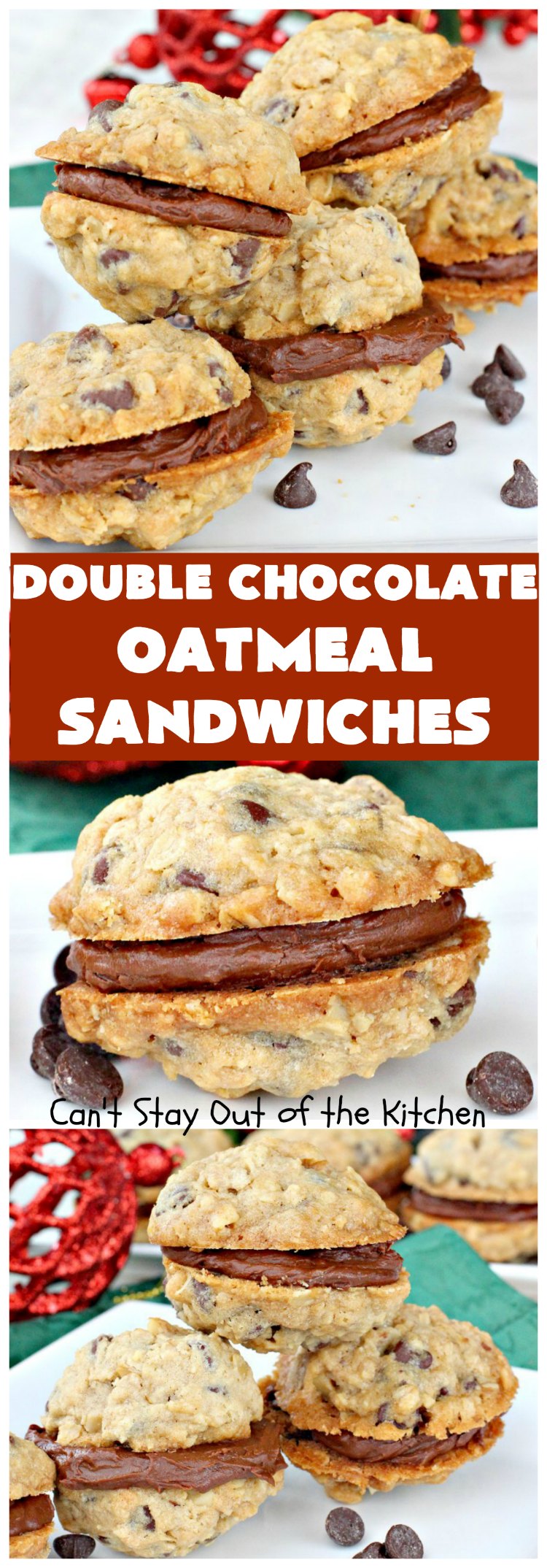Double Chocolate Oatmeal Sandwiches | Can't Stay Out of the Kitchen