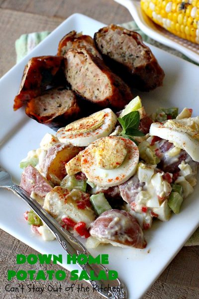 Down Home Potato Salad | Can't Stay Out of the Kitchen | Wow your family with this Best #PotatoSalad #Recipe ever! This is so mouthwatering & delicious. It's not like so many drab #Potato #Salad recipes with very little flavor & less ingredients. Terrific for #tailgating parties, potlucks, backyard BBQs & Family Reunions. #GlutenFree #eggs #holiday #DownHomePotatoSalad #MemorialDay #LaborDay #FourthOfJuly
