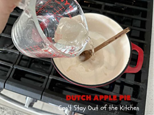 Dutch Apple Pie | Can't Stay Out of the Kitchen | This delicious #ApplePie #recipe is not like traditional #apple #pie with a #HomemadePieCrust. This one uses a crust made with #oatmeal & #BrownSugar. Instead of #cinnamon, this #dessert is flavored with #VanillaExtract. It is sort of the "LazyDay's" way of making #ApplePie! So mouthwatering & delicious & terrific for #holiday or company dinners. #Dutch #DutchApplePie