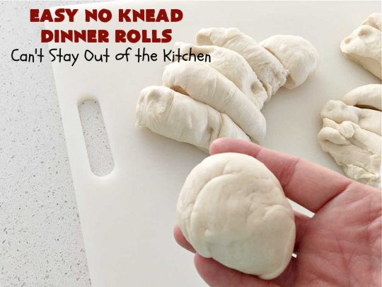 Easy No Knead Dinner Rolls | Can't Stay Out of the Kitchen | this incredibly easy 6-ingredient #recipe is the best #DinnerRoll recipe ever! The dough is kneaded in the #breadmaker so there's no kneading or stirring! If your family enjoys dinner rolls this is the perfect recipe for family, company or #holiday dinners. Everyone will rave over them and beg you to make them again! #bread #HolidaySideDish #NoKneadDinnerRolls #EasyNoKneadDinnerRolls #HolidayDinnerRolls #CompanyDinnerRolls