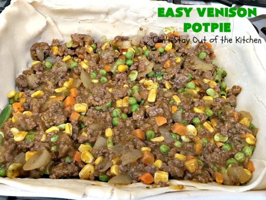 Easy Venison Potpie | Can't Stay Out of the Kitchen | this easy #Potpie #recipe will knock your socks off! If you have family members that hunt, this is a fantastic way to use up ground or chunk #venison. #DeerMeat #EasyVenisonPotPie